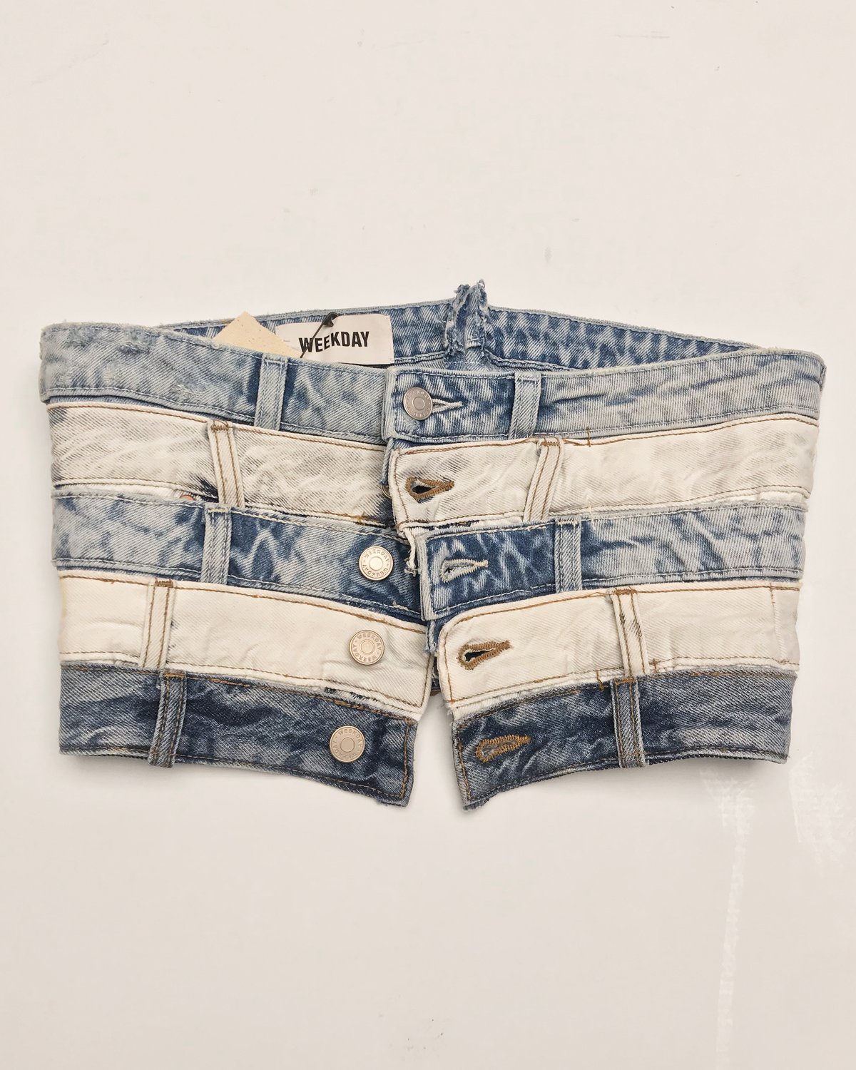 DENIM WAISTBAND CORSET - BLUE