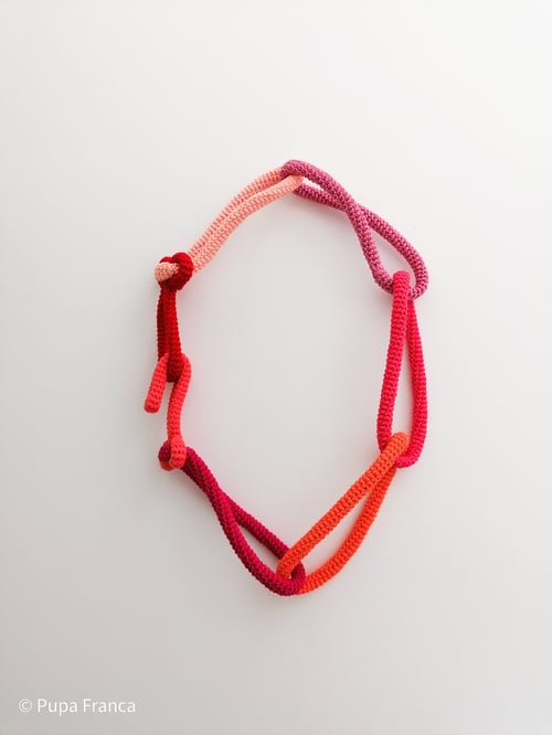 Image of Oversized Chain Necklace in Red, Pink, Orange Tones