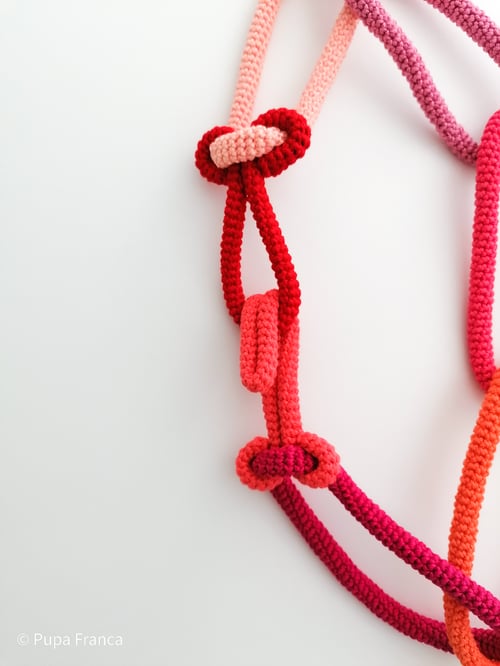 Image of Oversized Chain Necklace in Red, Pink, Orange Tones