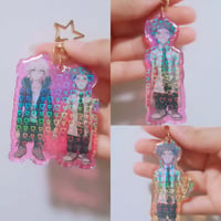 Image 1 of FUNNY hajime and nagito 3inch keychain instock!