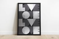 Image 2 of Love Love Love Love / silver on black