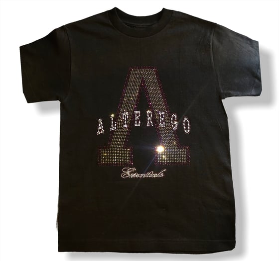 Image of Black Tee Smoke Grey/Plum Rhinestone