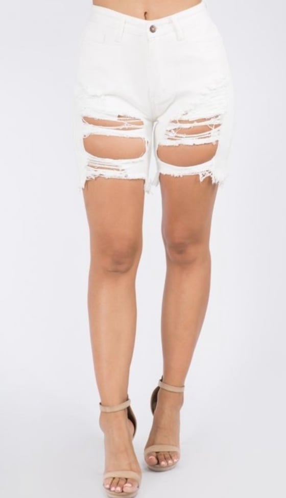 Image of STRESSED out Distressed shorts 