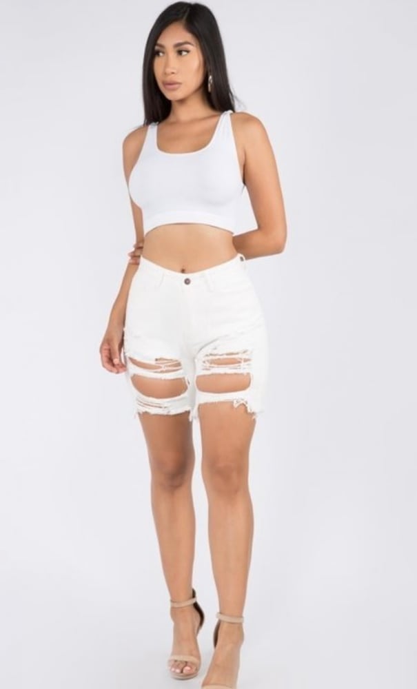 Image of STRESSED out Distressed shorts 