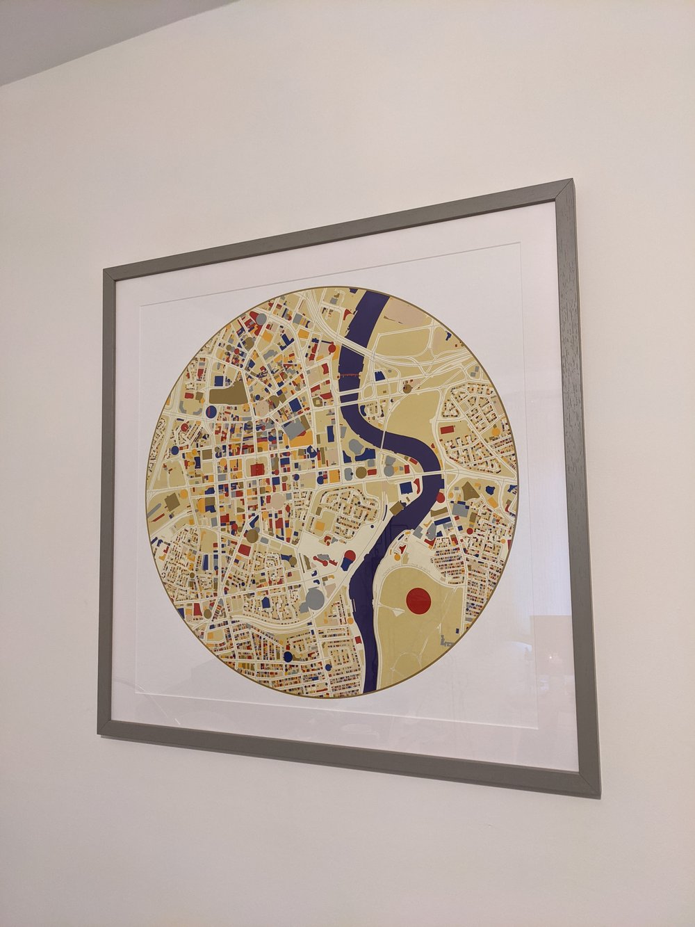 'Symbolic Belfast' - Gold.  65x65cm Map Art Print.