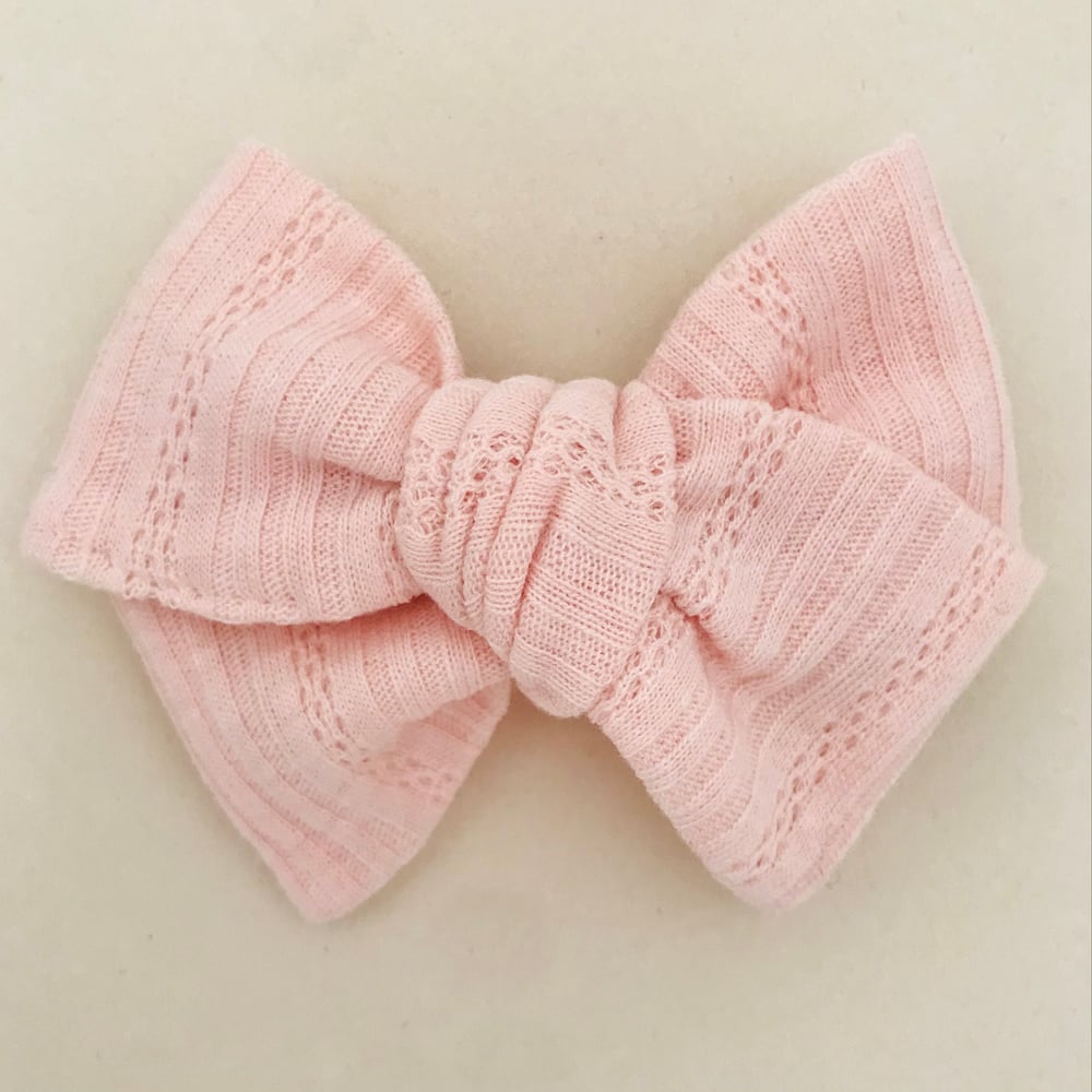 Image of Barrette coton ajouré rose