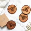 Engraved Bee Drinks Coasters - set of 4.