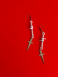 Image 3 of BARBED WIRE DAGGER EARRINGS 
