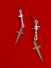 Image 5 of BARBED WIRE DAGGER EARRINGS 