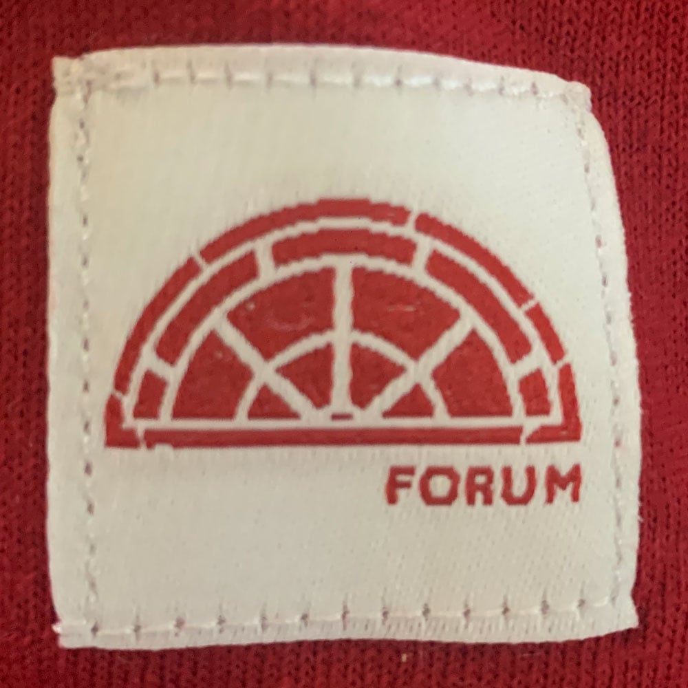 'Forum' Embroided Badged T Shirt - Cardinal Red