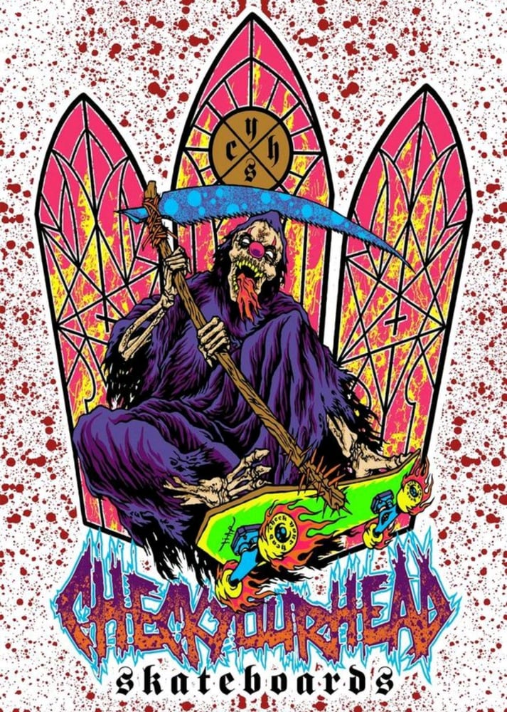 Image of CHECK YOUR HEAD SKATEBOARDS RIPPER FLAG