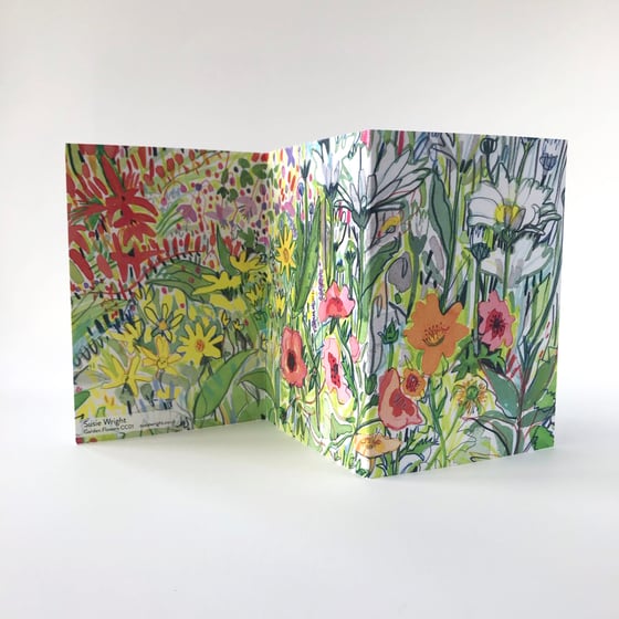 Image of Garden Flowers concertina card
