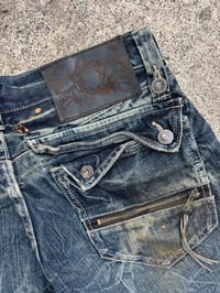 Image 7 of Japanese Brand Slime Washed Distressed Straight Leg Jeans - Size 31 