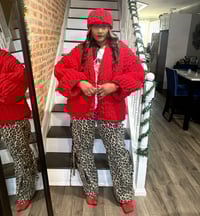 Image 3 of Chunky Red Knit Sweater w/headband (NEW) 