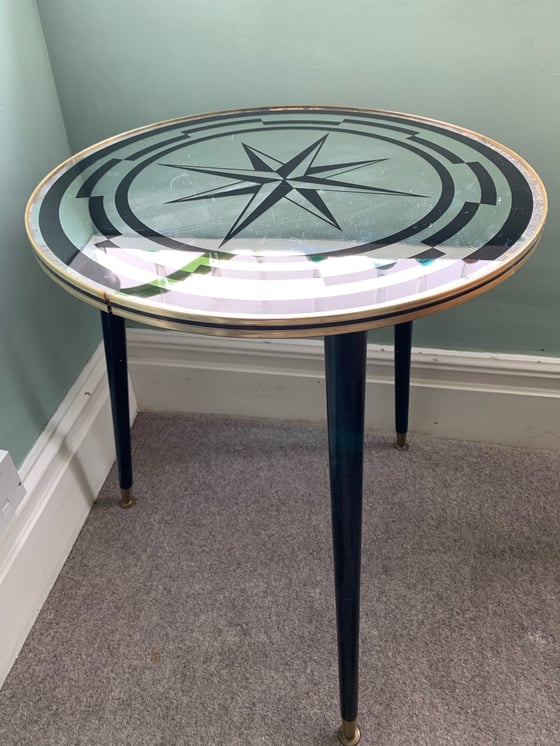 Image of Glass Topped Side Table