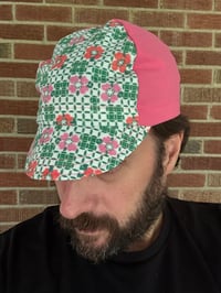 Image 2 of ZLW Green Floral Grid and Pink 4 Panel Cap