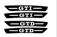 Image 2 of X2 Vw Golf Mk6 Gti and Gtd reflector overlay V2 - V3 sticker decal