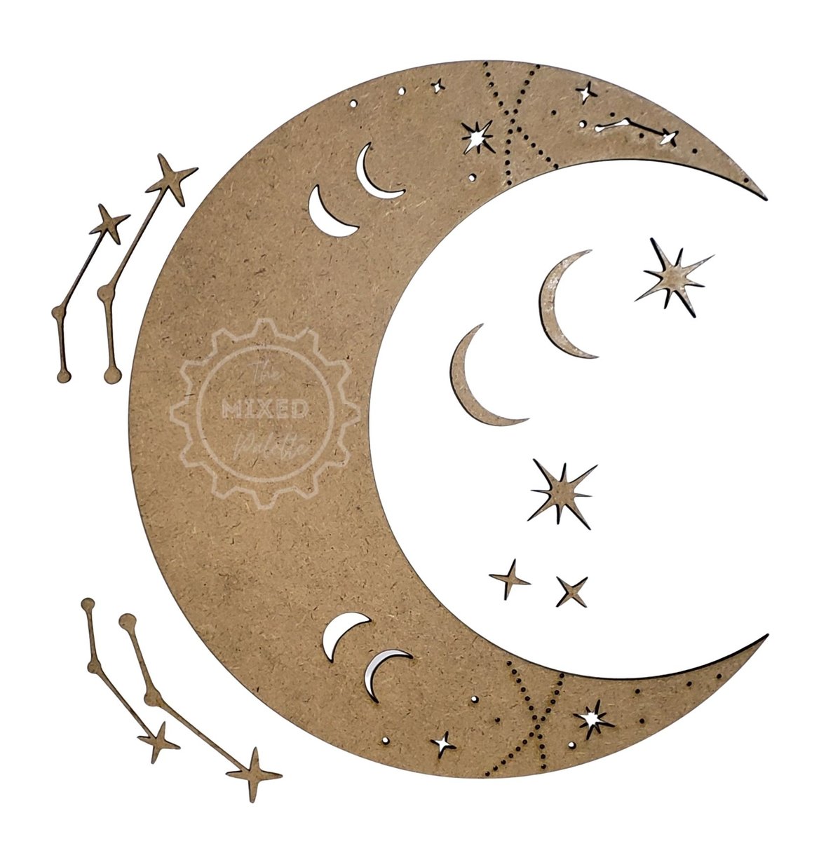 Celestial Shape EPS Polystyrene Moon in Two Sizes, Set of Two