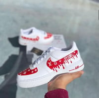 Image 1 of Red LV Custom Airforces 