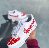 Image 5 of Red LV Custom Airforces 