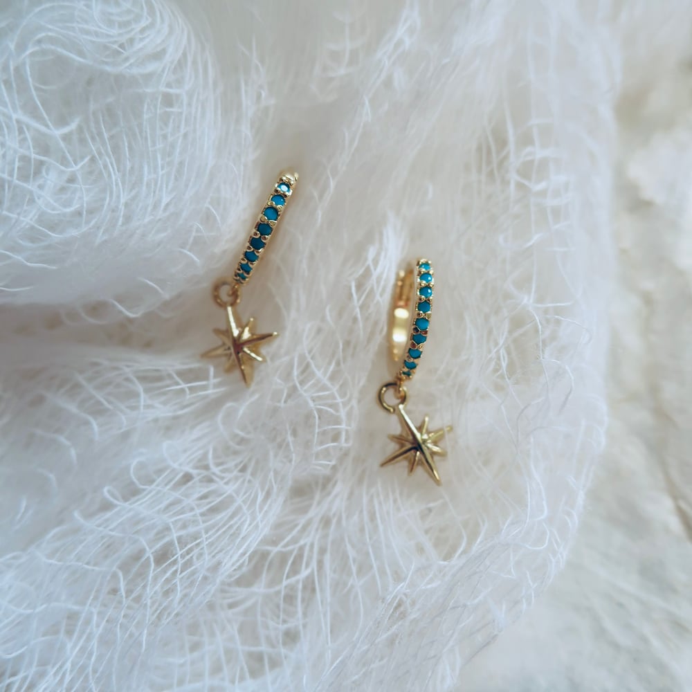 Image of Take on the Night earrings in Turquoise 
