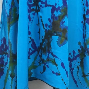 Image of Ultimate Comfort Glam - Silky Rayon - Dress/Tunic - Turquoise - Hand Painted