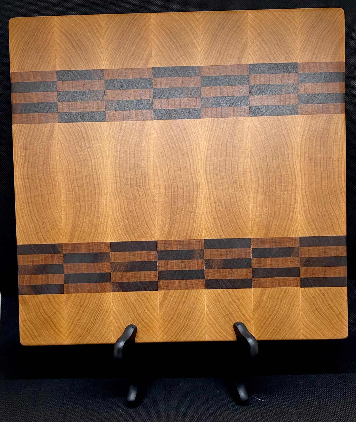 Image of Hard Maple with Horizontal Walnut and Cherry Checkerboard 