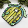 Yellow Stained Glass Fairy Door Suncatcher