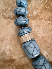 Image 2 of NEW!!! Pale blue & satin silver Necklace