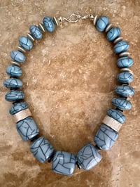 Image 5 of NEW!!! Pale blue & satin silver Necklace