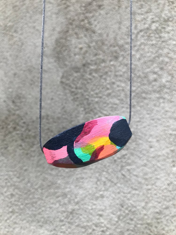 Image of Painted pendant ‘Ova’ - single stubby bead