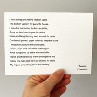 Tabletop - poem postcard
