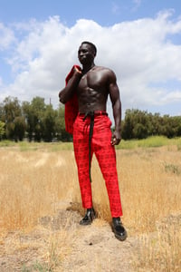 Image 4 of The sikani tux pants- blkred tribal 