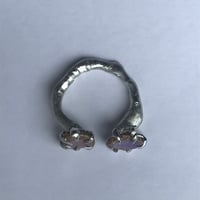 Image 4 of Iridescent Shell Twin Adjustable Ring | Custom Size