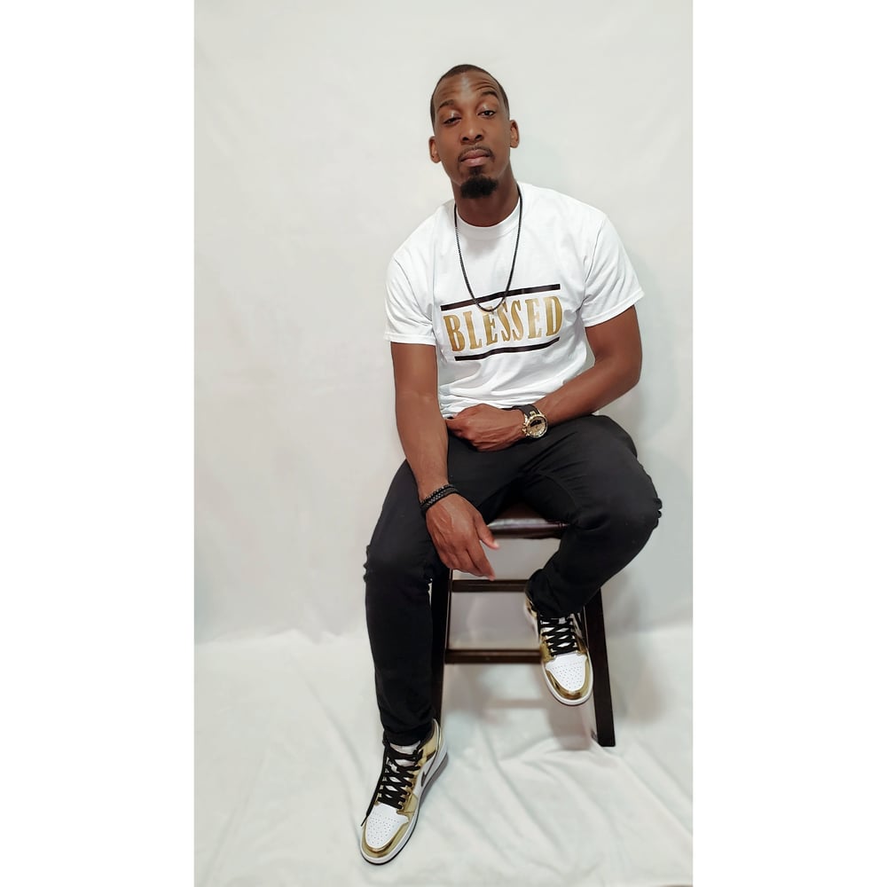 Image of Classic White, Gold and Black Tee