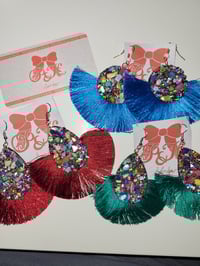 Image 3 of Beaded Fan Earrings