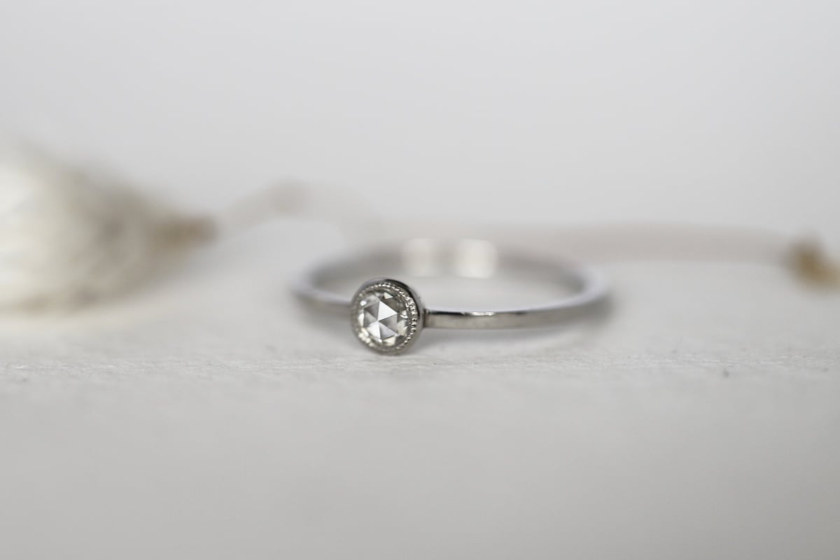 Image of *Made to order* Platinum 3mm rose-cut diamond ring
