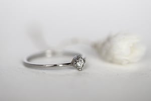 Image of Platinum 3mm french cut white diamond ring (IOW183)