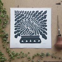 Image 1 of Originalt linosnitt - bregne av Anine Hansen