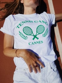 Image 1 of Tee shirt Blanc en coton  tennis gang