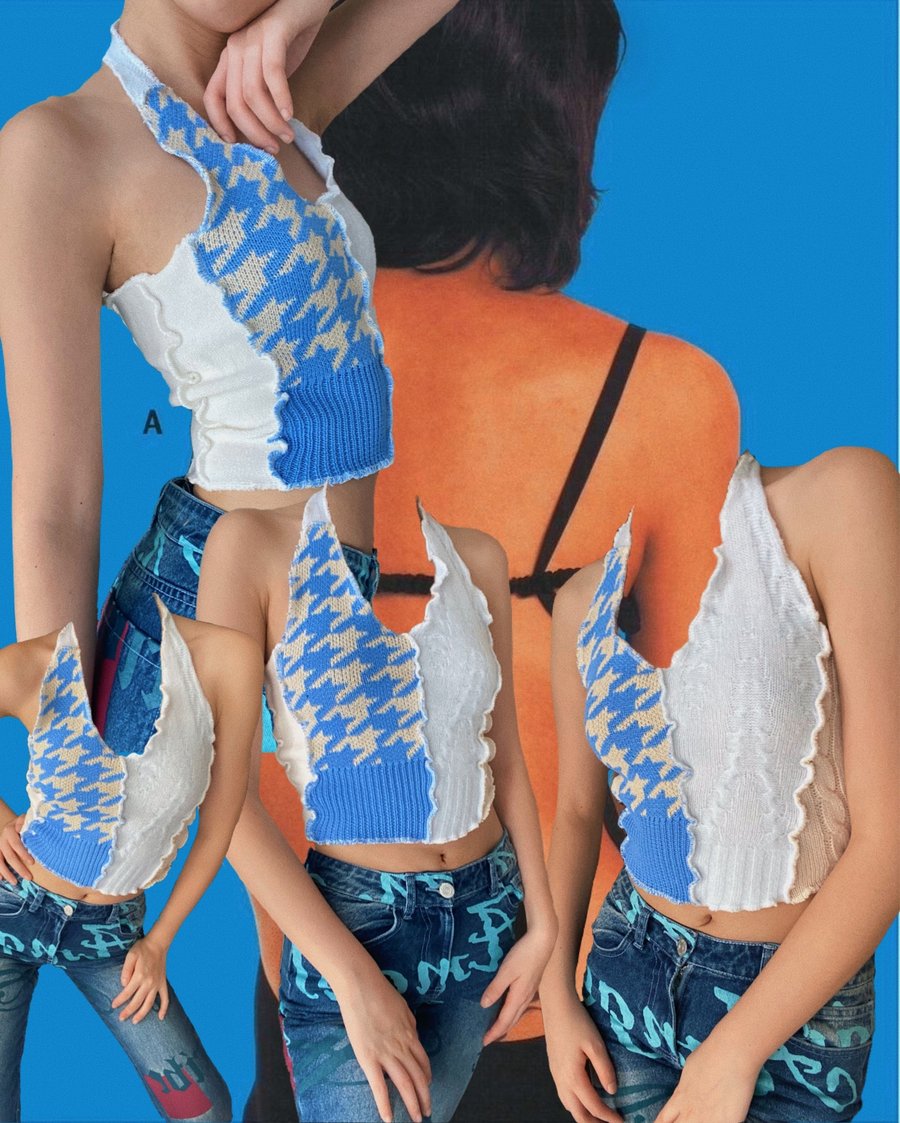 Image of HOUNDSTOOTH LYDIA TOP