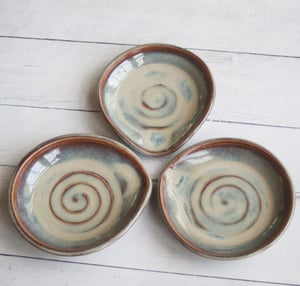 Image of Spoon Rest in Amber and Sage Glaze, Medium Sized Utensil Dish for Cooking Station