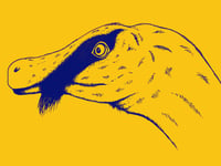 Velociraptor in Blue and Yellow