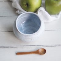 Image 3 of Salt Cellar in Icy White Speckled Stoneware, Handcrafted Salt Pig, Made in USA