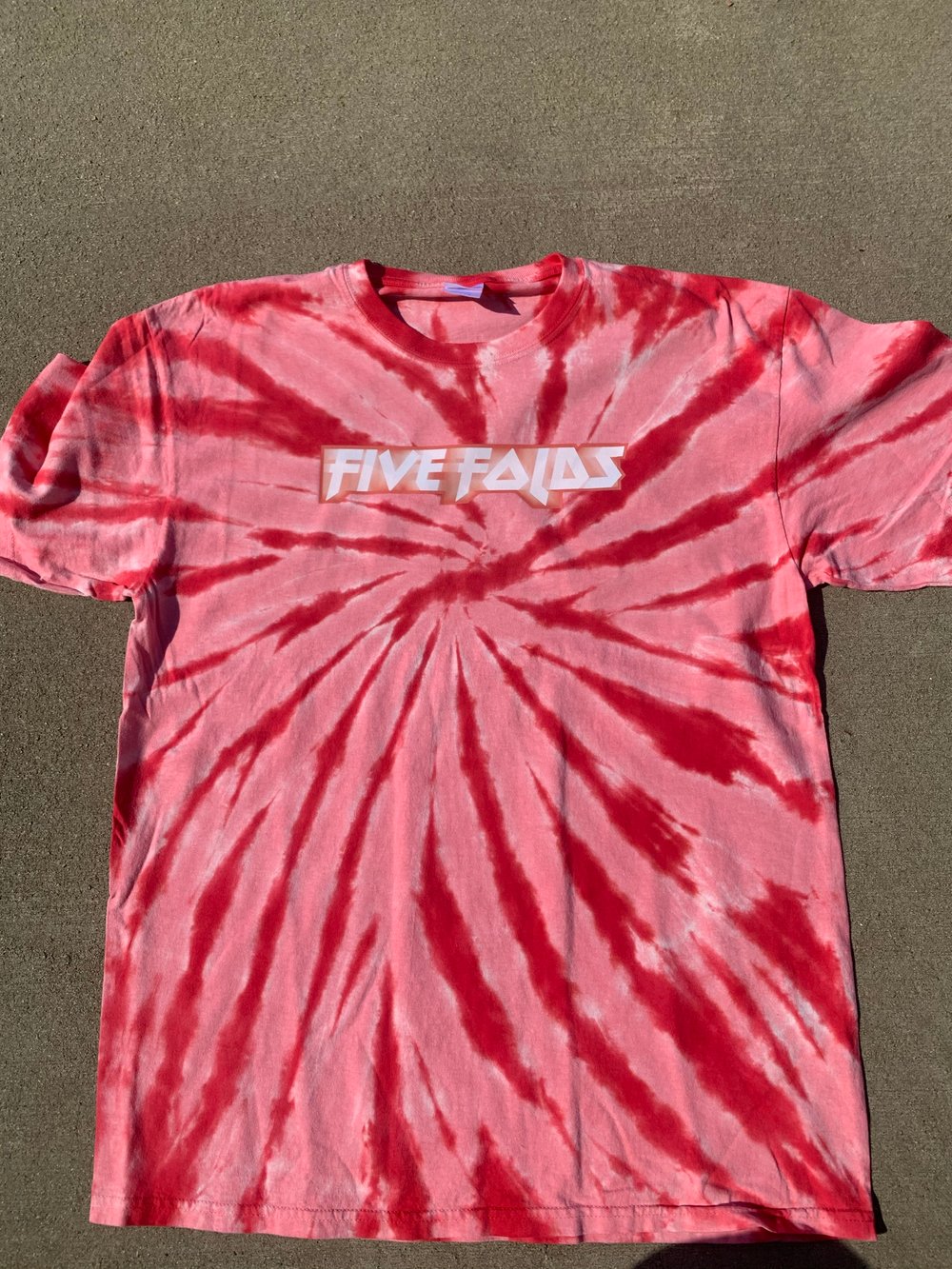 Image of Five Folds Red Tie Dye Blur Tee