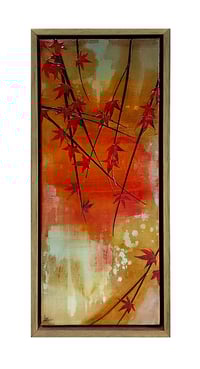 Image 2 of Original Canvas - Japanese Maple on Crimson/Grey/Sienna - 50cm x 20cm