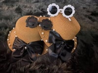 Image 1 of Tan bow beach hat