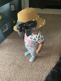 Image 2 of Tan bow beach hat