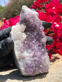 Image 1 of AMETHYST CLUSTER W/HINTS OF RED QUARTZ - BRAZIL 