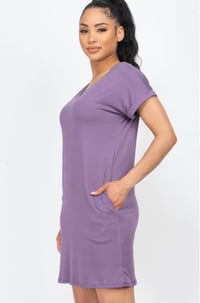 Image 3 of EVERYDAY T-SHIRT DRESS (GRAPE)